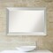 Beveled Wood Bathroom Wall Mirror, Brushed Sterling Silver Frame
